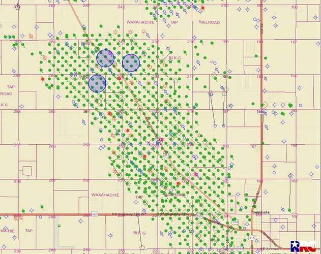 Screenshot Oxy surface land purchases in Gaines 2021