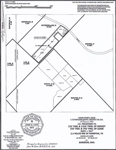 Cooke County - J.C. Maughan #1 - Unit Plat