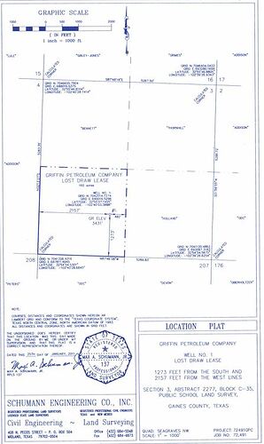 Gaines County - Griffin Petroleum Last Draw Lease Sec. 3, Blk C-35