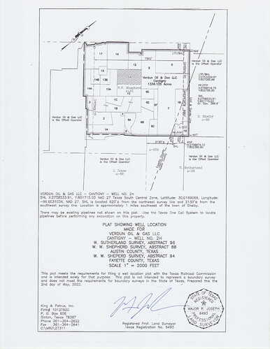 Austin County - Verdun Cantigny 2H Plat